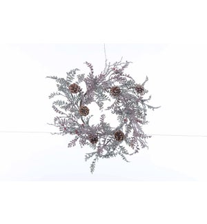 Flrl Frost Red Pinecone Wreath