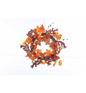 Flrl Fall Leaf/Pumpkin Wreath