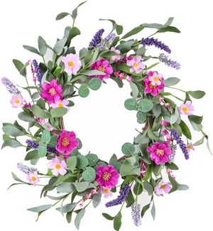 Flrl Fuschia Leaf Wreath