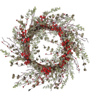 Flrl Euc Frostberry Wreath