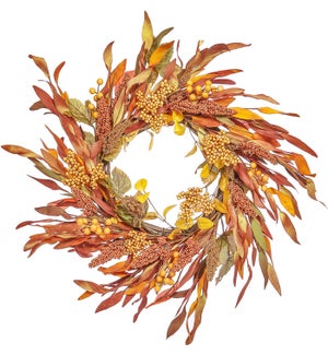 Flrl Fall Leaf/Berry Wreath