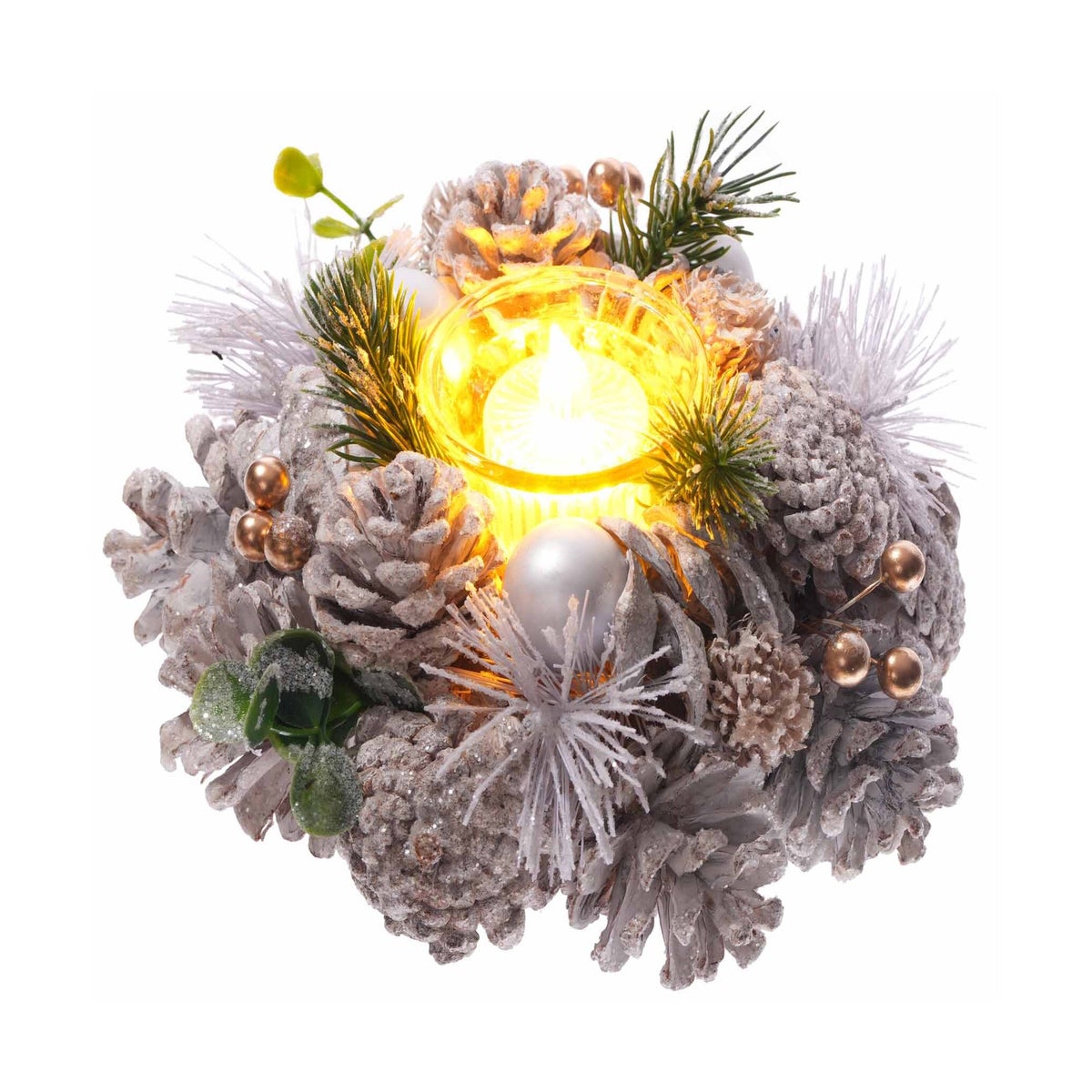 Floral Frosted Pinecone TL