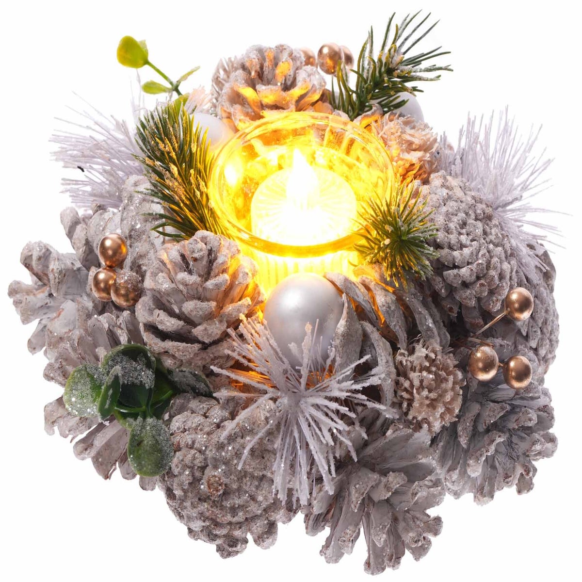Floral Frosted Pinecone TL