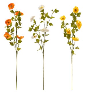 Floral Poppy Stems 3 Asst