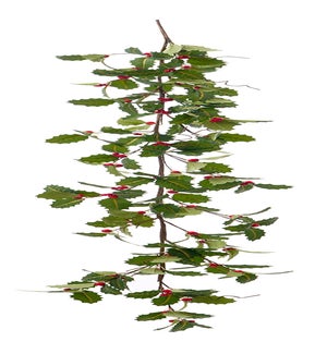 Floral Holly Red Berry Garland