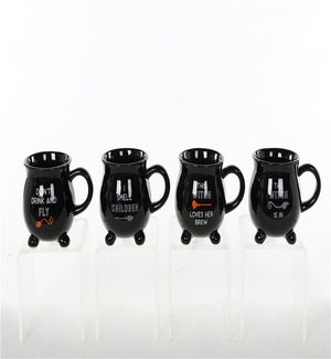 Ceramic Cauldron Mug 4 Asst