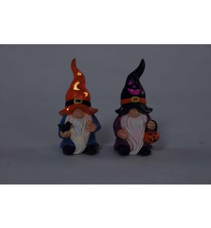 Small Resin Hall Glow Gnome 2 Asst