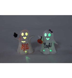 Resin Boo/Eek Ghost Glow 2 Asst
