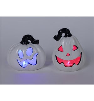 Small Ceramic B/W Pumpkin Glow 2 Asst