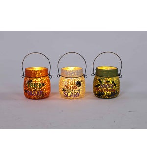Glass Hall Word Jar Box S/3