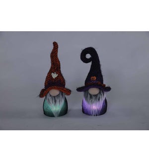 Plsh Witch Gnome Glow Head 2 Asst