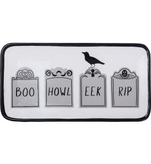 Cer Spooky Rect Tray