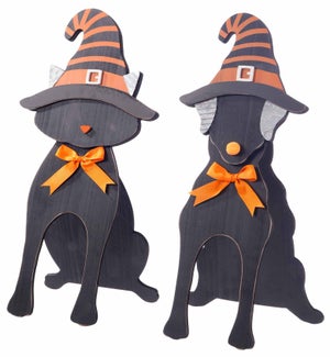 Lg Wd Halloween Cat/Dog 2 Asst