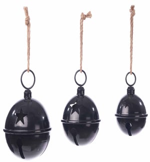 Lg Mtl Blk Star Bell Hang