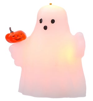 Gls LED Ghost w / Pumpkin