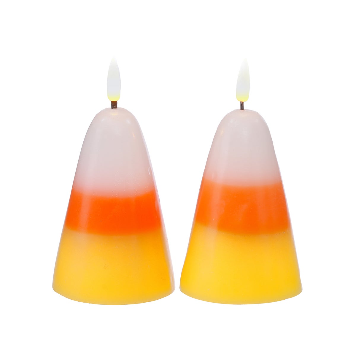 Gls Candy Corn LED  S/2