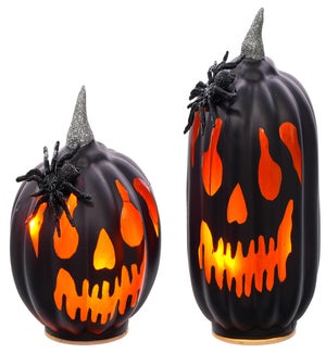 Gls Scary LED Pumpkin 2 Asst