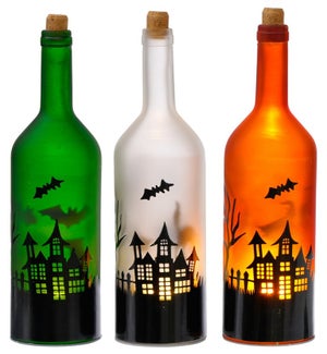 Gls Halloween Rotating LED Bottles 3 Asst
