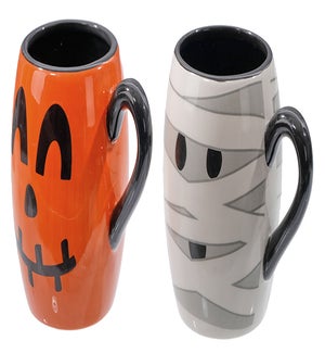 Cer Mummy/Pumpkin Mug 2 Asst
