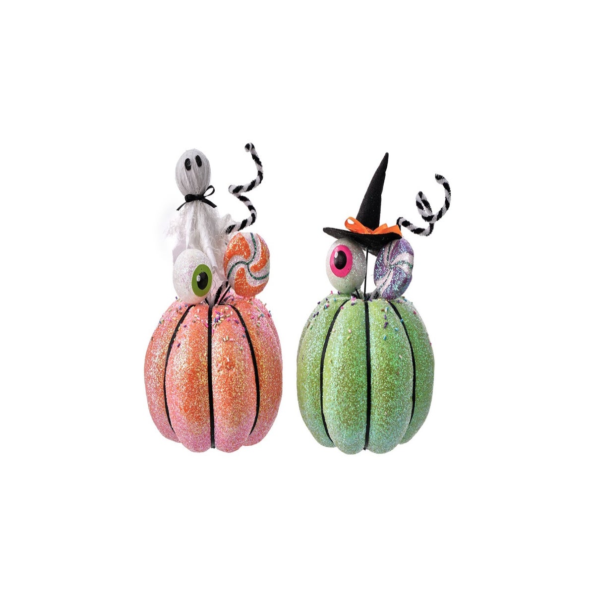 Fab Glitter Eyeball Pumpkin 2 Asst