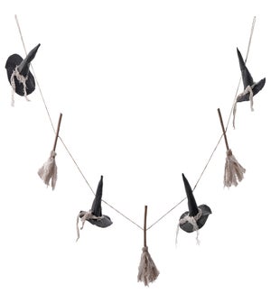 Fab Rustic Witch hat Broom Garland
