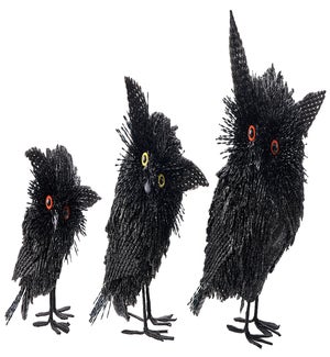 Lg Glitter Owl Standing