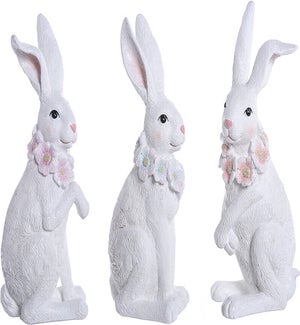 Lg Rsn Wht Wash Bunny Stand 3 Asst