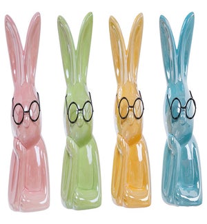Cer Brt Bunny w/ Glasses 4 Asst