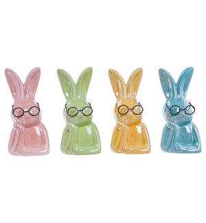 Cer Brt Bunny w/ Glasses 4 Asst