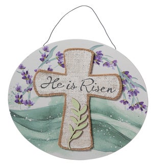 Wd w/ Linen Cross Hanging