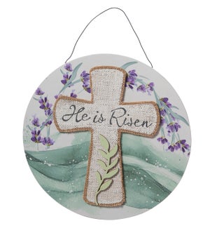 Wd w/ Linen Cross Hanging
