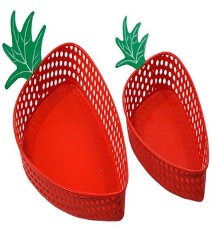 Mtl Strawberry Tray S/2
