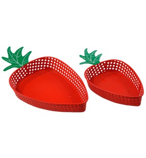 Mtl Strawberry Tray S/2