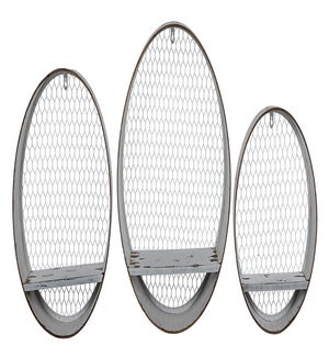 Galv/Wht Round Shelf S/3