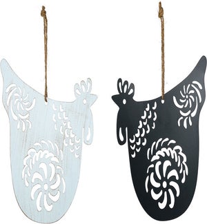 Mtl B/W Fancy Chicken Hang 2 Asst