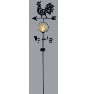Mtl Rooster/Weathervane Glow Stake