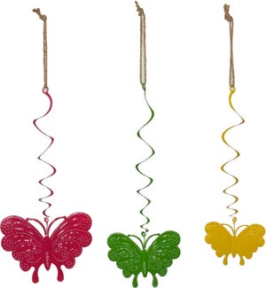 Mtl Glossy Brt Butterfly Spiral Hang 3 Asst