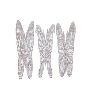 Lg Rsn Wht Butterfly Block 3 Asst