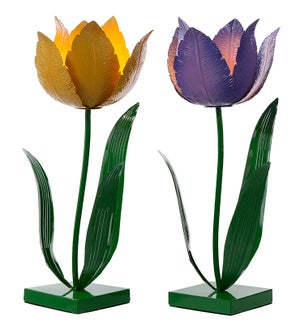 Lrg Mtl Tulip Standing 2 Asst