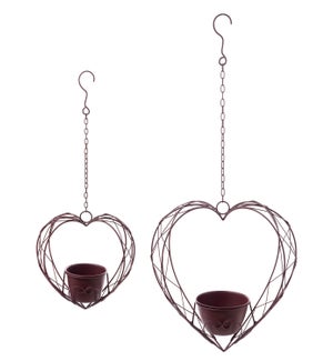 Mtl Heart Container Hanging S/2