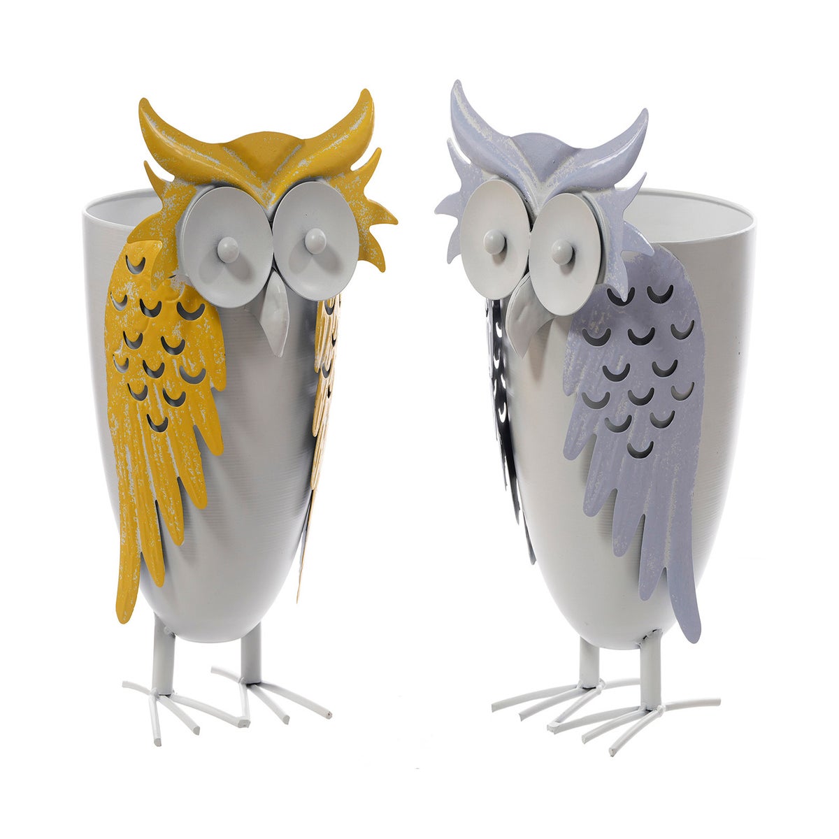 Lrg Mtl Owl Container