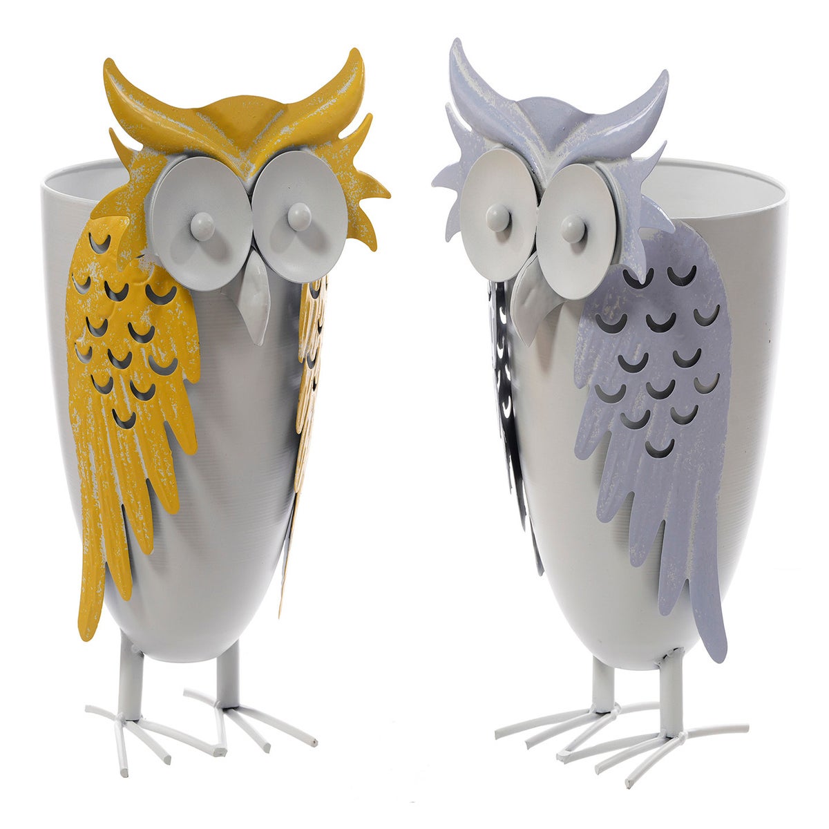 Lrg Mtl Owl Container