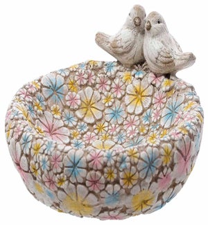 MGO Colorful Flower Bird Bath