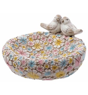 MGO Colorful Flower Bird Bath