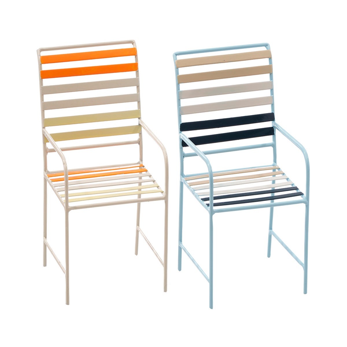 Lrg Mtl Slat Chair 2 Asst