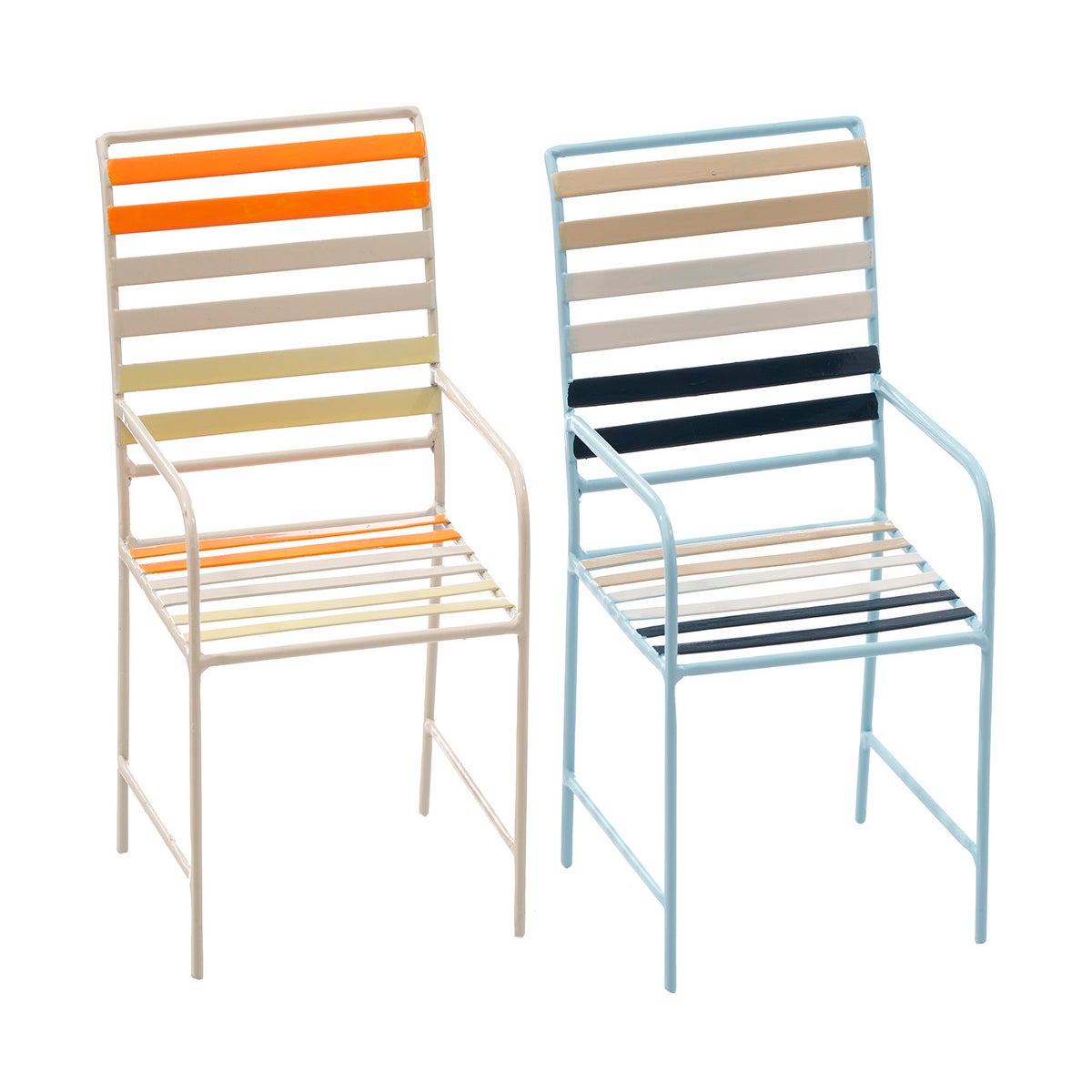 Lrg Mtl Slat Chair 2 Asst