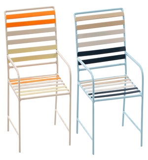 Lrg Mtl Slat Chair 2 Asst