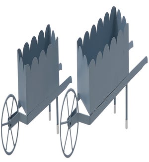 Lrg Mtl Scalloped Wheelbarrow