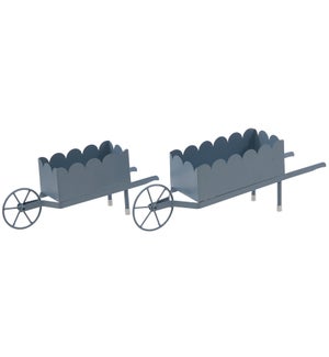 Lrg Mtl Scalloped Wheelbarrow
