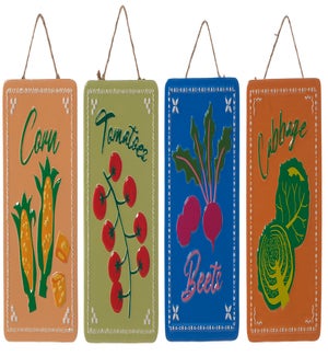 Metal Veggie Wall Decor Hang 4 Asst